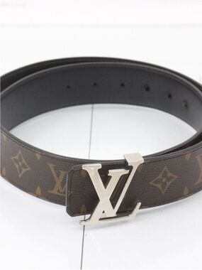 Louis Vuitton Monogram Canvas Brown & Gold LV Buckle Belt reversible size 85/34